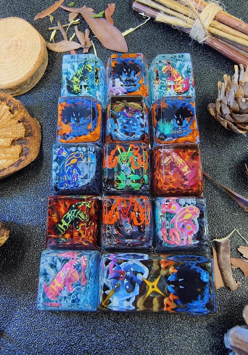 Dropship Pokemon Series Artisan Resin Keycaps ESC SA Profile MX for Mechanical Gaming Keyboard Pikachu